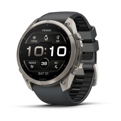 fenix 9 Pro – 51 mm - Titanyum, Graphite/Siyah Silikon Kayışlı resmi