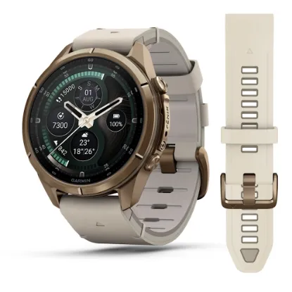 fenix 9 Pro inReach – 43 mm - Gold Titanyum, Deri Kayışlı resmi